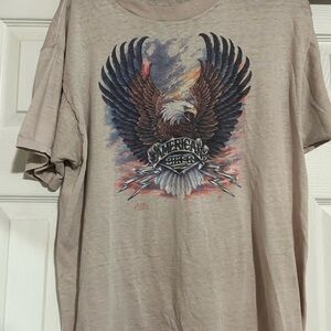 Vintage 1987 Sturgis Harley Davidson 3D Emblem American Biker Eagle Tee